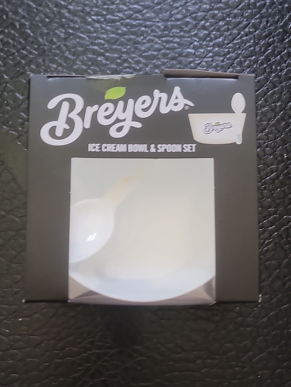 Breyers White Ice Cream Cones Bowl and Spoon Set